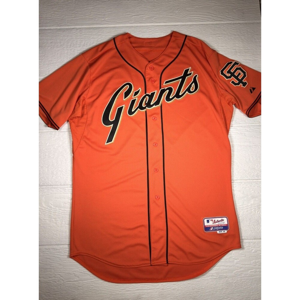 Majestic San Francisco Giants Authentic Cool Base Orange Jersey Size 48 XL MLB